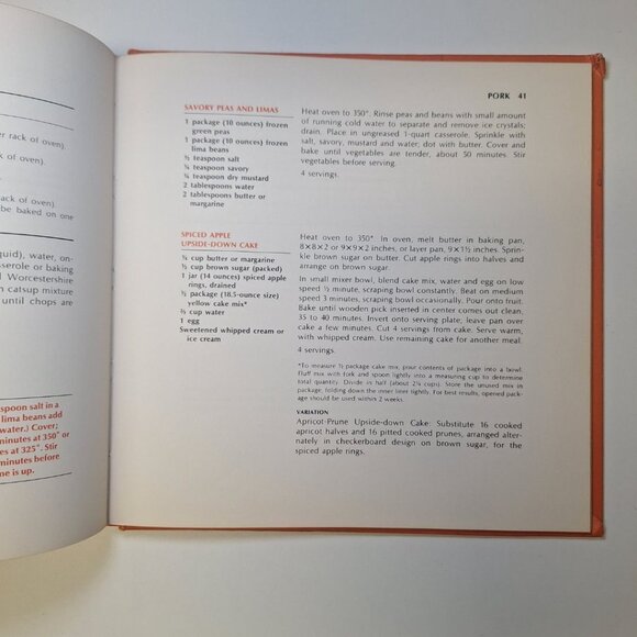 Betty Crockers Easy Oven Cook Book Meals Recipe 1973 Orange Hardcover Dinner - Picture 8 of 12